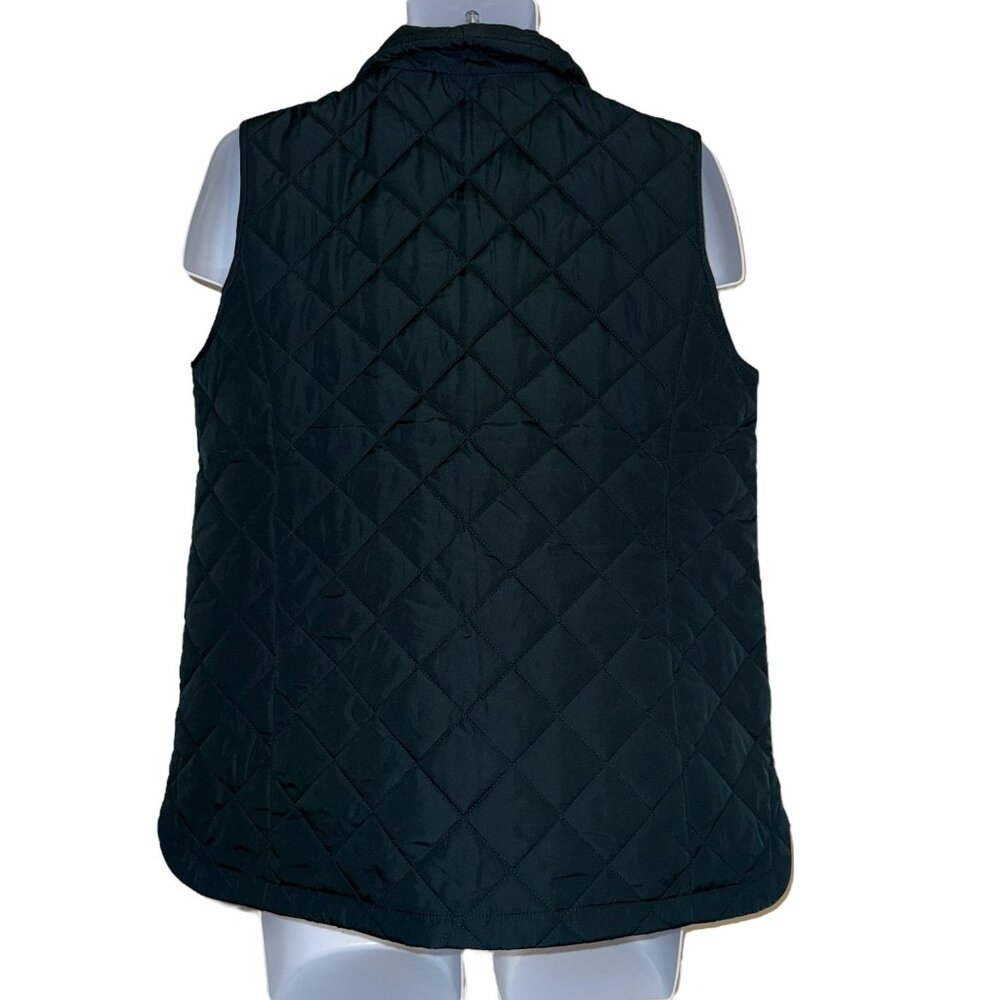 READ NWT Lands End Womens Oversized Vest M 10-12 Green Quilted Repreve Pockets - Picture 6 of 10